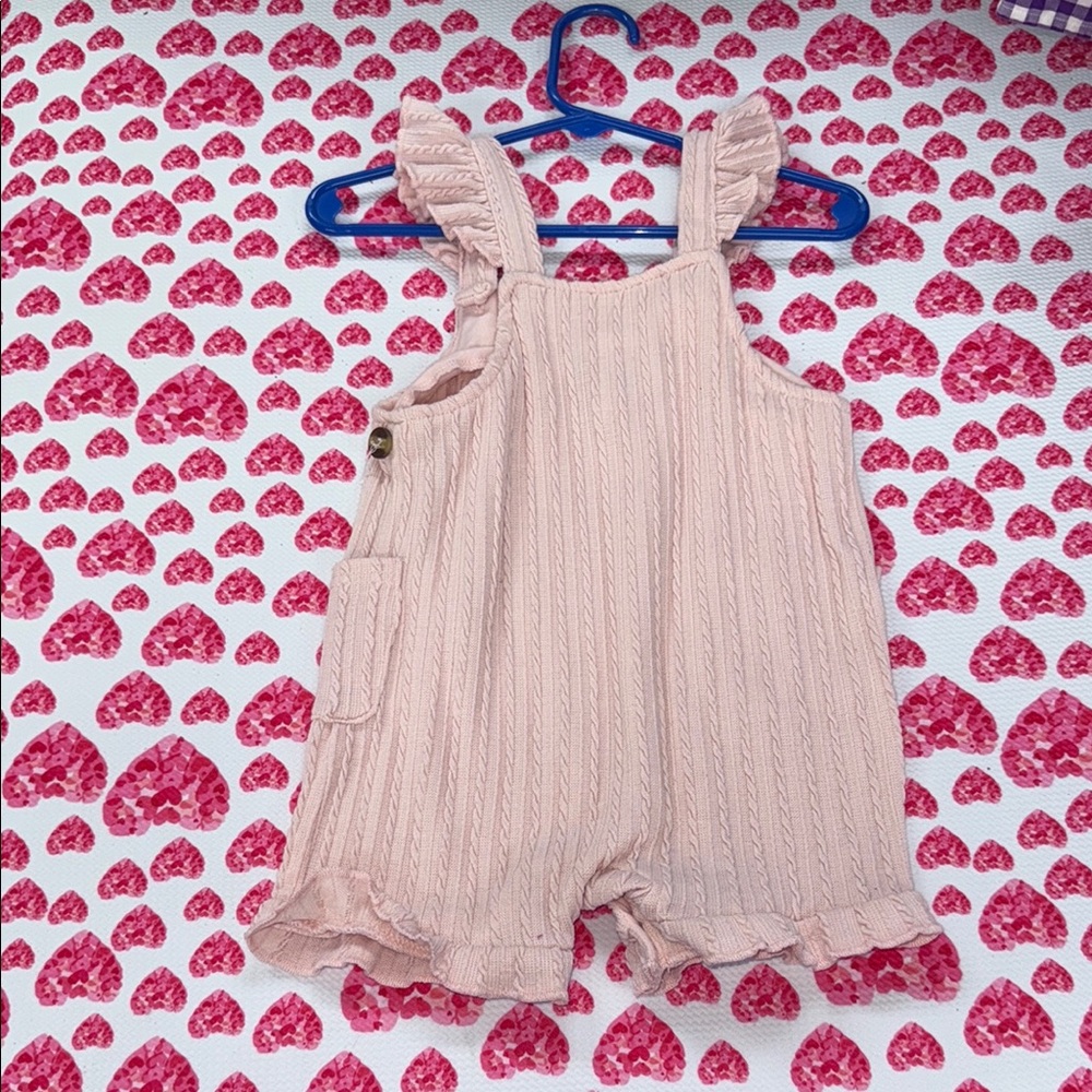 Kids Pink Ruffled Overalls - Picture 2 of 2
